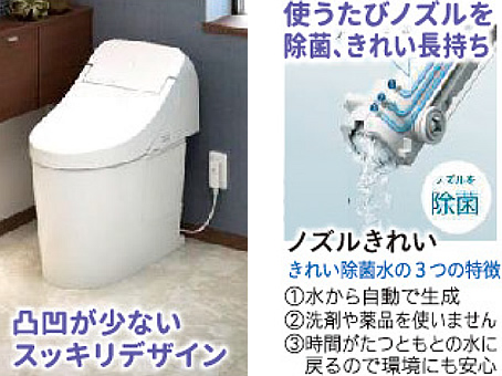 使うたびノズルを除菌、きれい長持ち